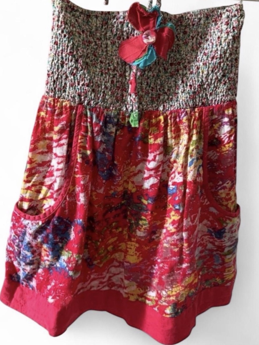 Women's Red Abstract Mini Dress Like New